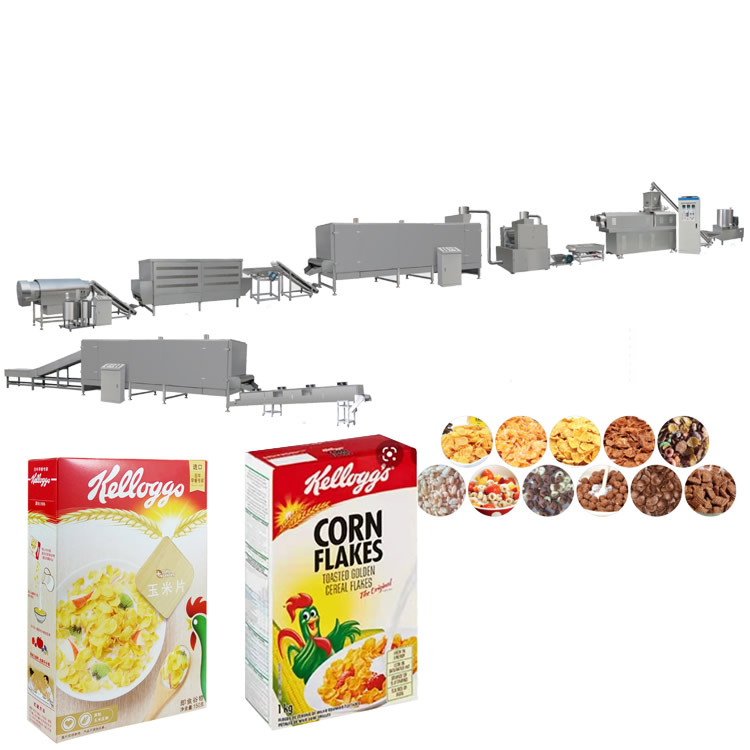 Automatic corn flakes making machine breakfast cereals production line Extruded Cheerios Puffed Cereal Breakfast Machine